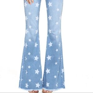 Cello light denim stars flare jeans size 11